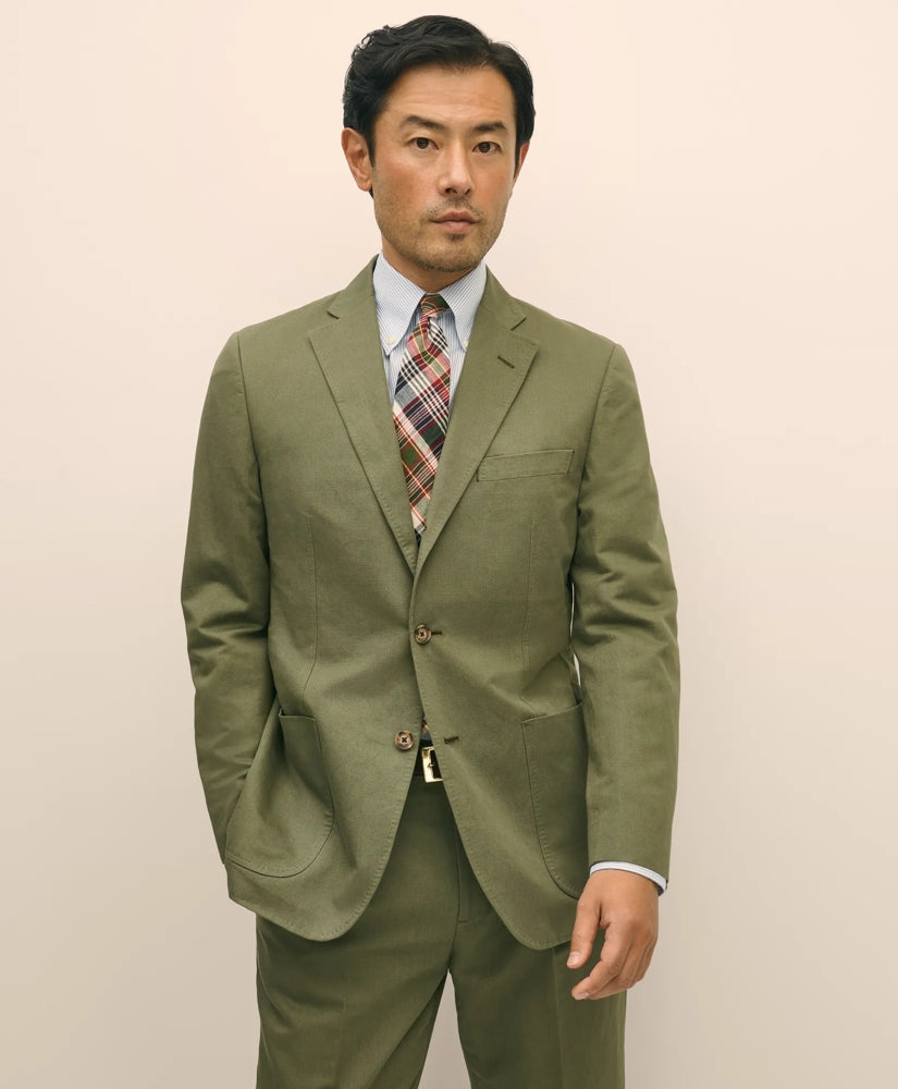 Slim Fit Fine Twill Washed Linen-Cotton Suit Jacket | Brooks Brothers
