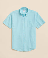 Stretch Cotton Seersucker Button-Down Collar Short-Sleeve Sport Shirt | Brooks Brothers