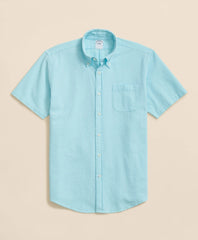 Stretch Cotton Seersucker Button-Down Collar Short-Sleeve Sport Shirt | Brooks Brothers