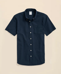 Stretch Cotton Seersucker Button-Down Collar Short-Sleeve Sport Shirt | Brooks Brothers