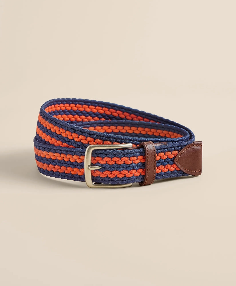 Stretch Woven Stripe Belt | Brooks Brothers