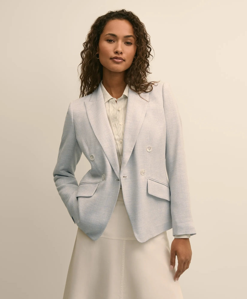 Viscose Melange Tweed Double-Breasted Jacket | Brooks Brothers