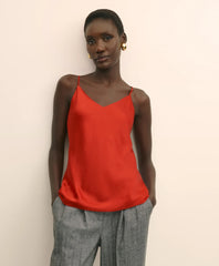 V-Neck Cami in Washable Silk Charmeuse | Brooks Brothers