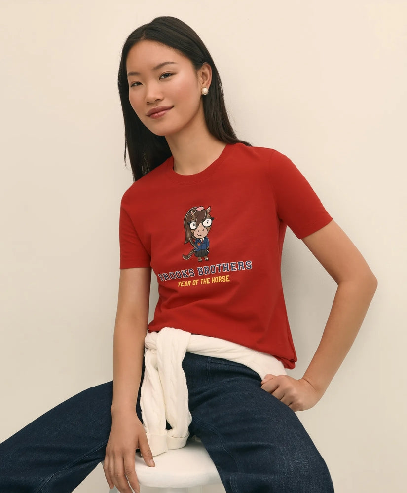 Women's Lunar New Year 100% Cotton Graphic T-Shirt | Brooks Brothers