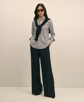 Wool Flannel High Waisted Wide-Leg Pant | Brooks Brothers