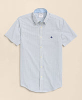 Stretch Non-Iron Oxford Button-Down Collar, Bengal Stripe Short- Sleeve Sport Shirt | Brooks Brothers