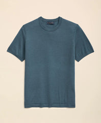 Lightweight Luxe All-Season Sweater, Short Sleeve Crewneck | Brooks Brothers