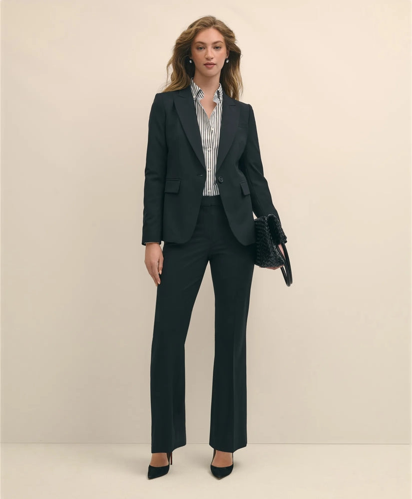 The Essentials Brooks Brothers Stretch Wool Flare Leg Trousers | Brooks Brothers
