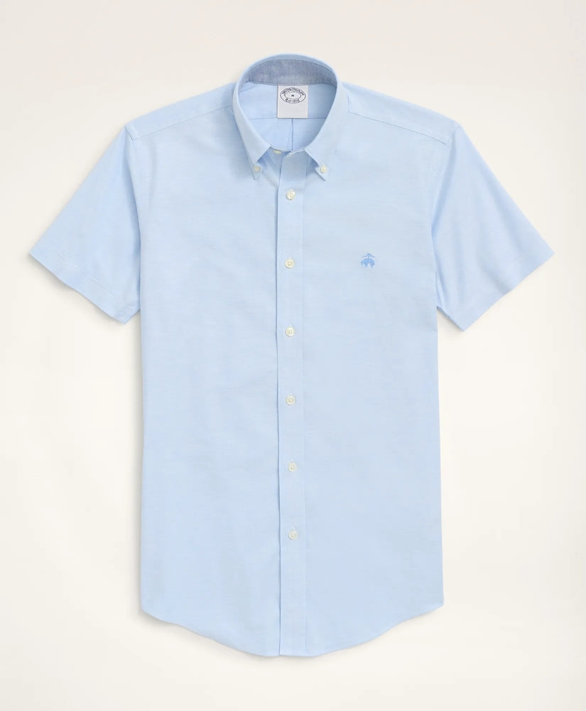 Stretch Non-Iron Oxford Button-Down Collar Short-Sleeve Sport Shirt | Brooks Brothers