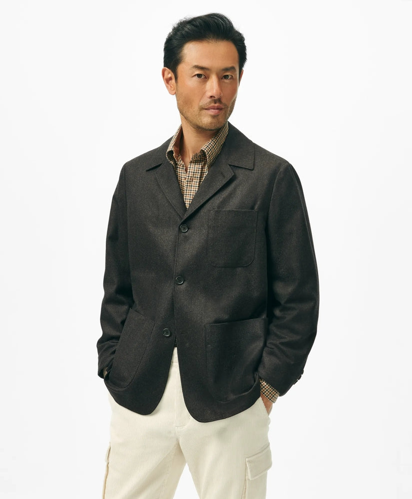 Tailored Shirt Jacket in Wool Flannel | Brooks Brothers