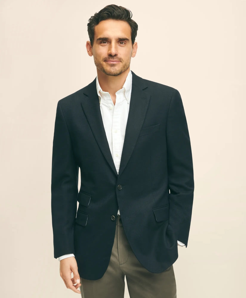 Traditional Fit Stretch Wool Hopsack Blazer | Brooks Brothers