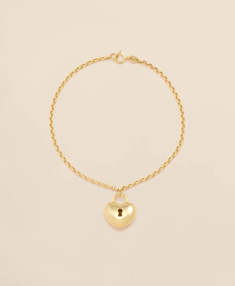 14k Gold Heart Pendant Bracelet | Brooks Brothers