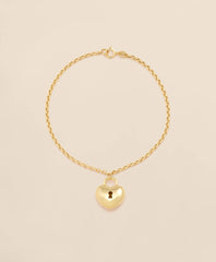 14k Gold Heart Pendant Bracelet | Brooks Brothers