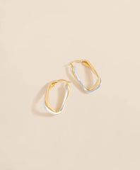 14k Yellow-White Gold Hoop Earrings | Brooks Brothers