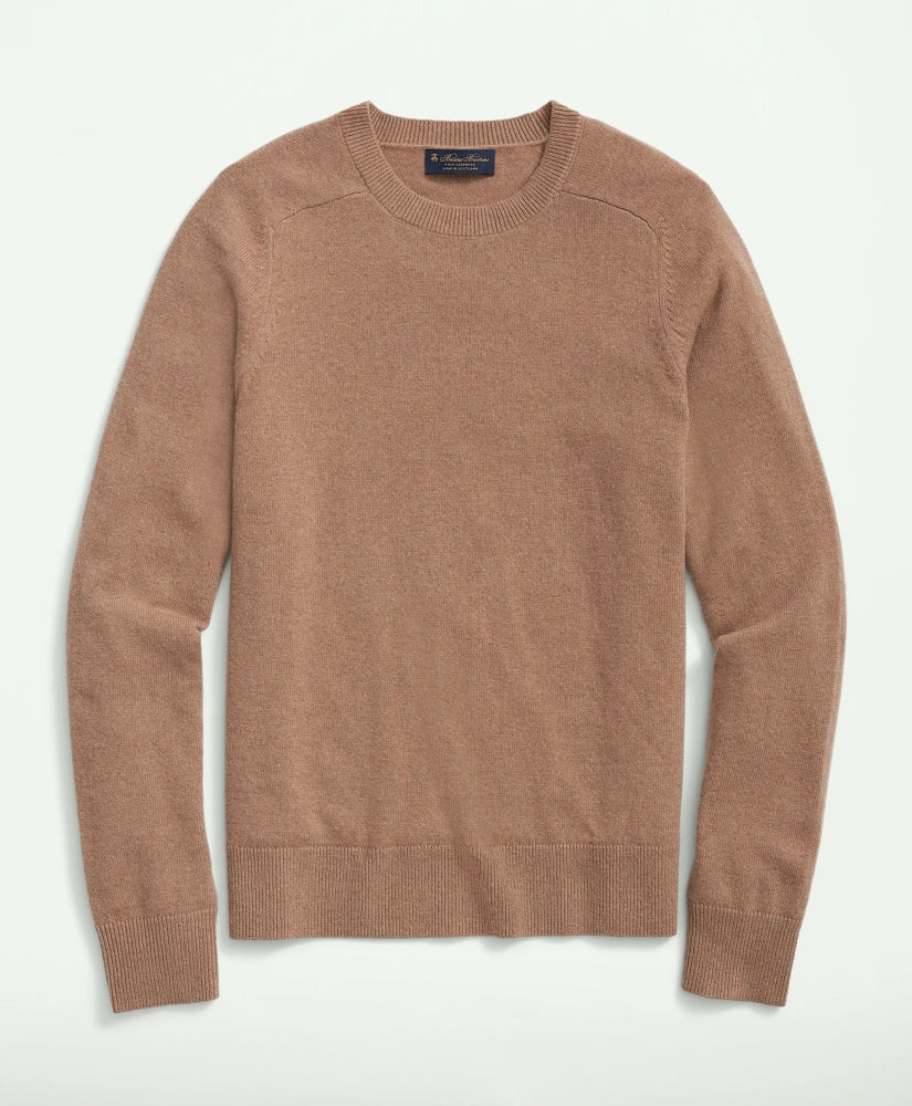 3-Ply Cashmere Crewneck Saddle Shoulder Sweater | Brooks Brothers