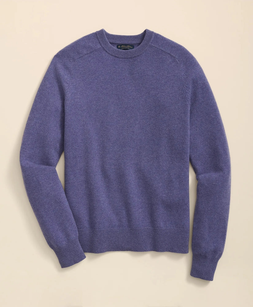 3-Ply Cashmere Crewneck Saddle Shoulder Sweater | Brooks Brothers