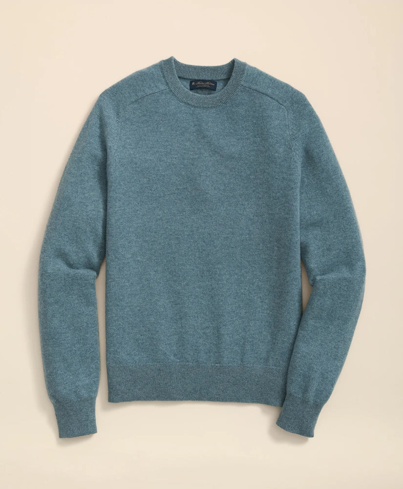 3-Ply Cashmere Crewneck Saddle Shoulder Sweater | Brooks Brothers