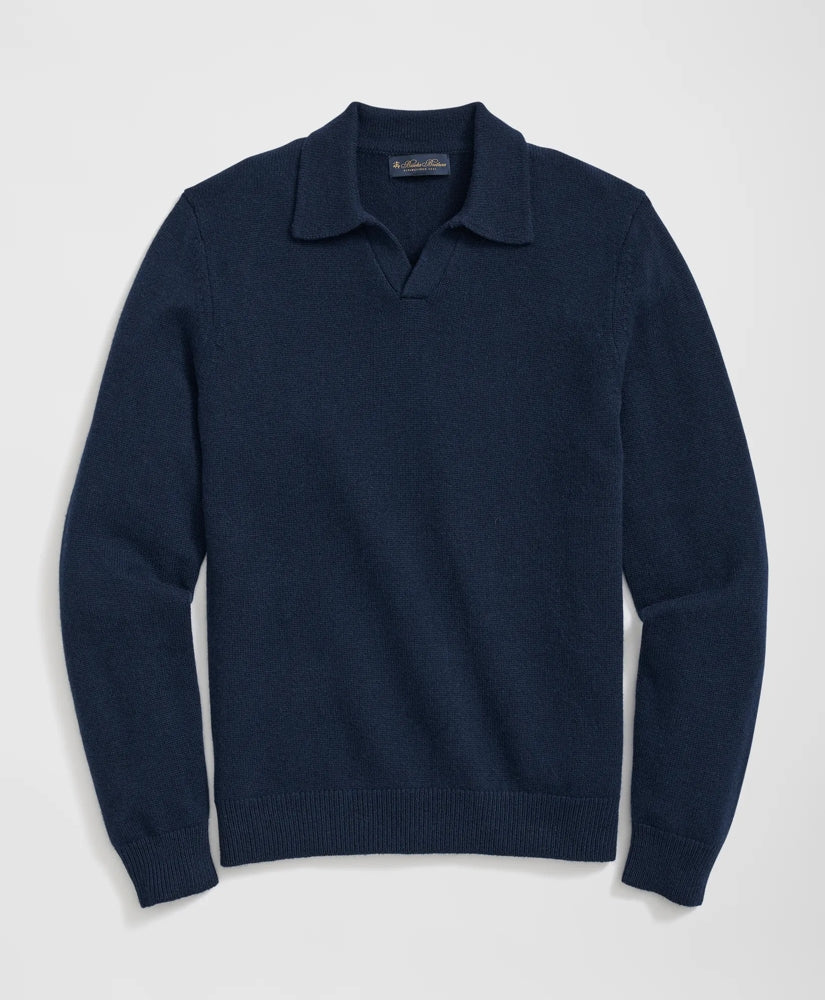 3-Ply Cashmere Jonny Collar Polo Sweater | Brooks Brothers