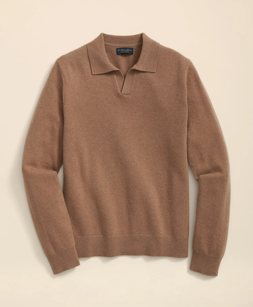 3-Ply Cashmere Jonny Collar Polo Sweater | Brooks Brothers