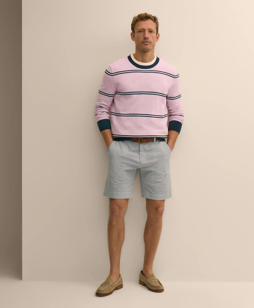 9" Washed Cotton Seersucker Shorts | Brooks Brothers