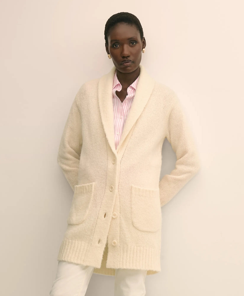 Alpaca-Wool Blend Shawl Collar Tunic Cardigan | Brooks Brothers