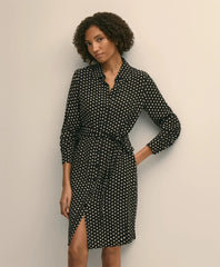 Belted Dot-Print Shirt Dress | Brooks Brothers