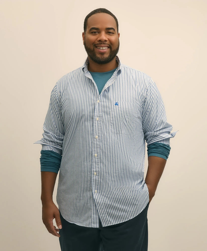 Big & Tall Friday Shirt, Poplin Bengal Stripe | Brooks Brothers