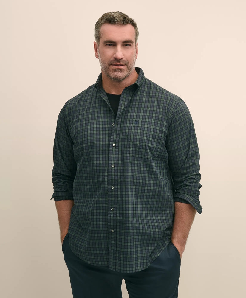 Big & Tall Friday Shirt, Poplin Black Watch | Brooks Brothers