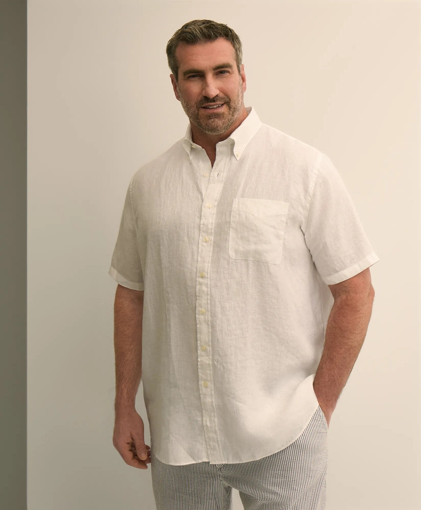 Big & Tall Sport Shirt,  Short-Sleeve Irish Linen | Brooks Brothers