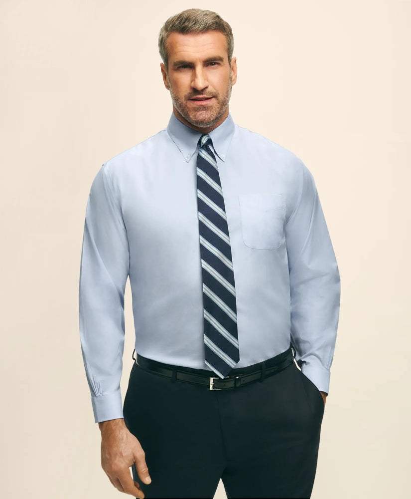 Big & Tall Stretch Dress Shirt, Non-Iron Pinpoint Button-Down Collar | Brooks Brothers