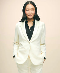Black Fleece Peak Lapel Dinner Jacket in Merino Wool-Silk Faille | Brooks Brothers