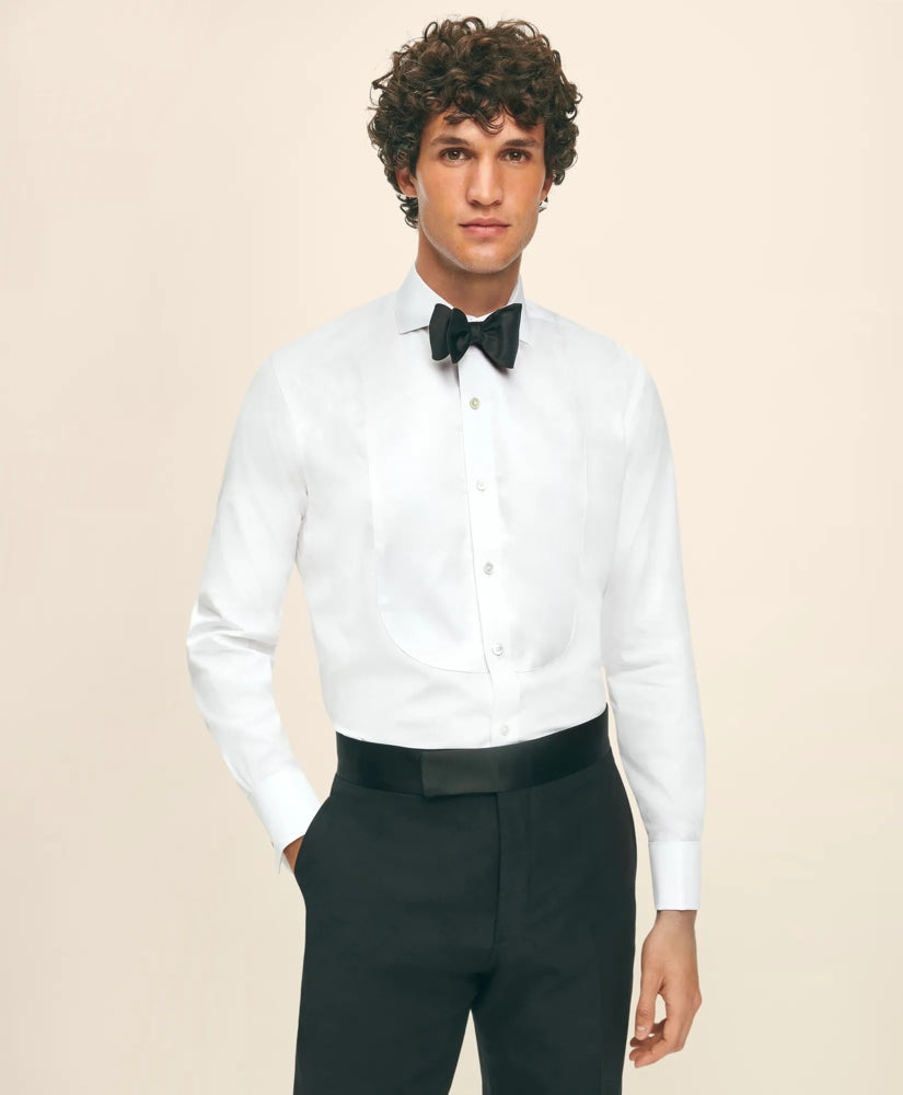Black Fleece Pique Bib Londoner Collar Tuxedo Shirt in Sea Island Cotton | Brooks Brothers