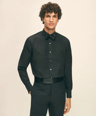 Black Fleece Pleated Londoner Collar Tuxedo Shirt in Sea Island Cotton | Brooks Brothers