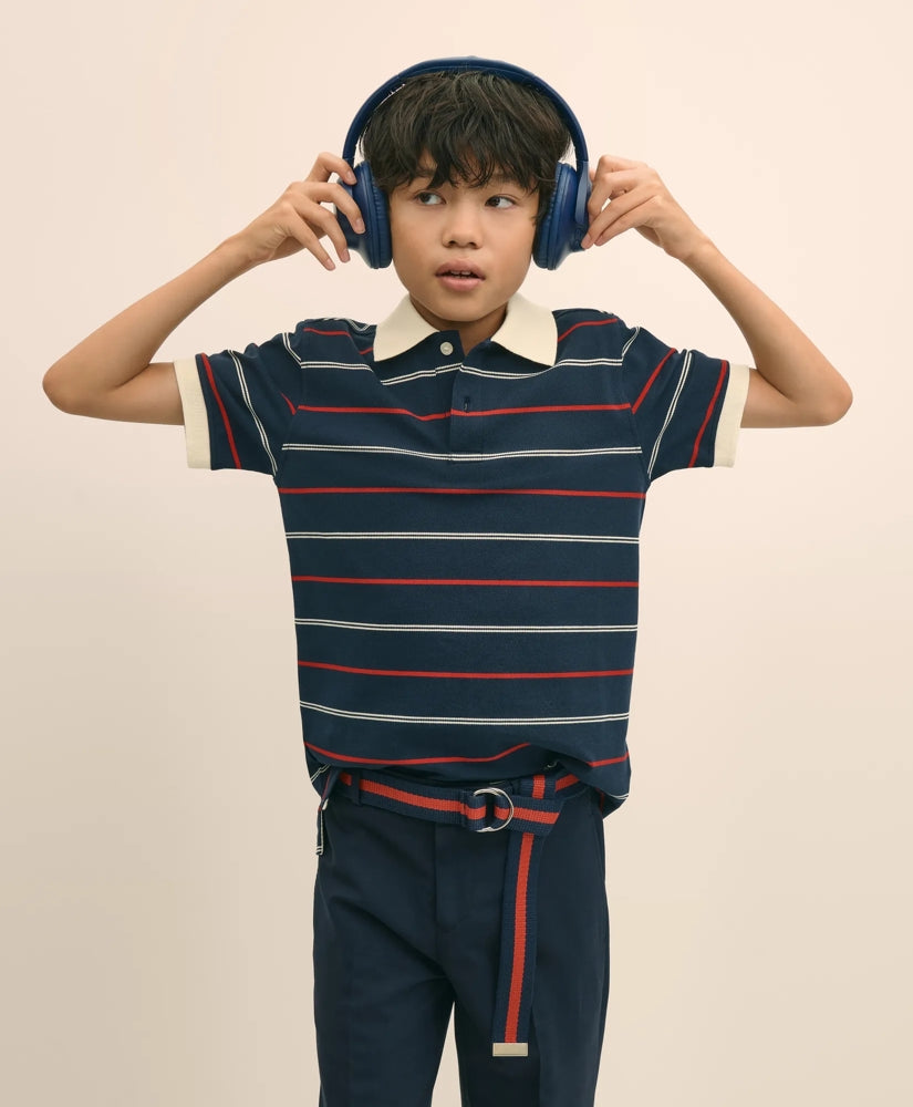 Boys Cotton-Blend Pique Polo Shirt | Brooks Brothers
