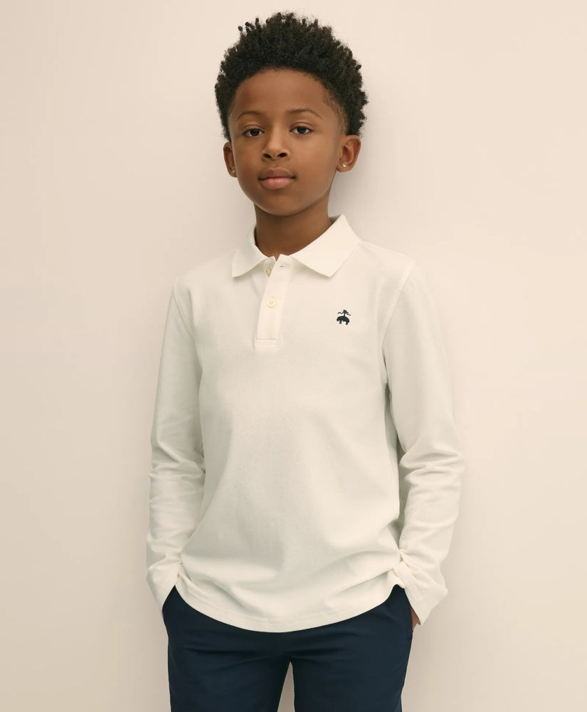 Boys Cotton-Blend Pique Polo Shirt | Brooks Brothers
