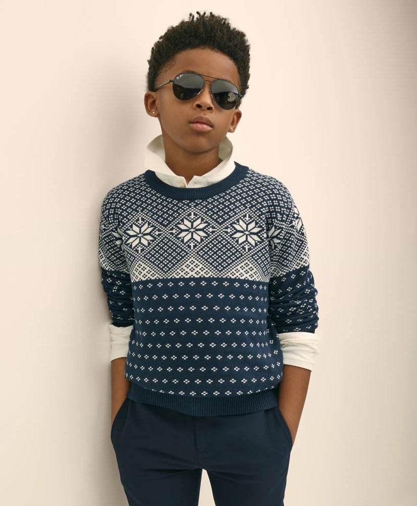 Boys Cotton Holiday Sweater | Brooks Brothers