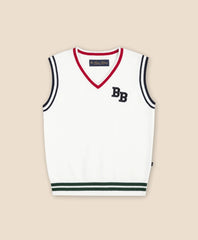 Boys Cotton Jacquard Varsity Sweater Vest | Brooks Brothers