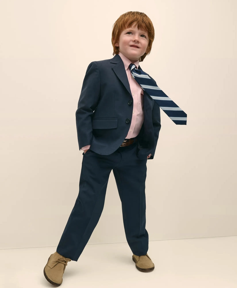 Boys Junior Plain-Front Wool Suit Pants | Brooks Brothers