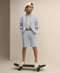 Boys Junior Stretch Cotton Seersucker Suit Jacket | Brooks Brothers