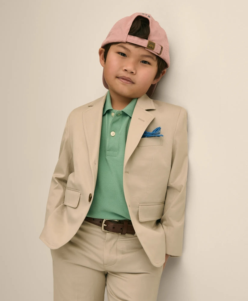 Boys Junior Stretch Cotton Suit Jacket | Brooks Brothers