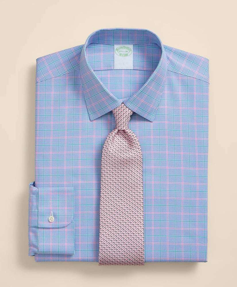 Brooks Brothers Explorer Collection Non-Iron Twill Ainsley Collar, Check Dress Shirt | Brooks Brothers