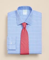 Brooks Brothers Explorer Collection Non-Iron Twill Ainsley Collar, Glen Plaid Dress Shirt | Brooks Brothers