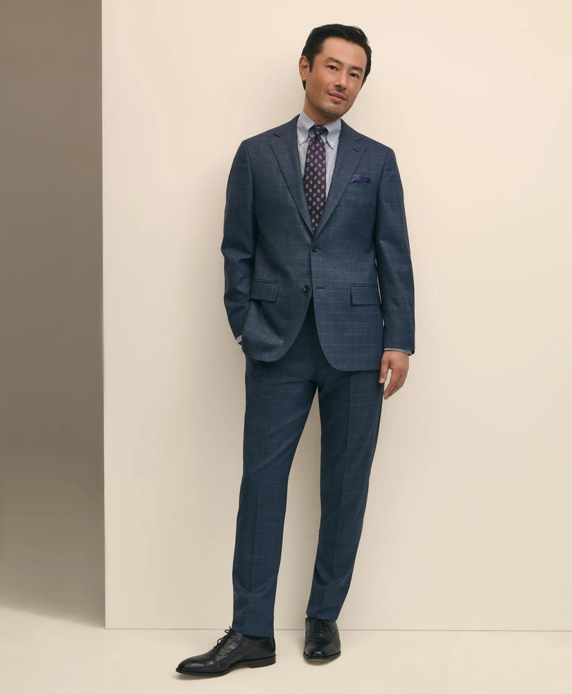 Brooks Brothers Explorer Collection Slim Fit Wool Overcheck Suit Pants | Brooks Brothers