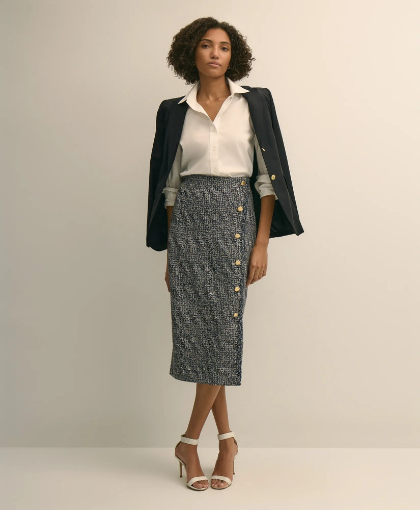 Buttoned Column Knit Skirt | Brooks Brothers
