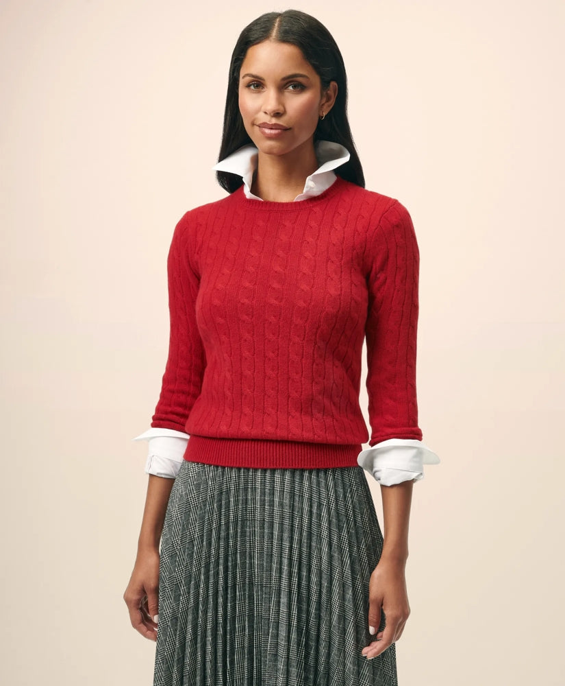 Cashmere Cable Crewneck Sweater | Brooks Brothers