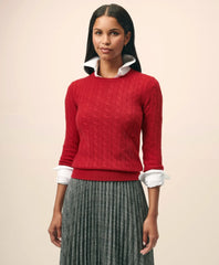 Cashmere Cable Crewneck Sweater | Brooks Brothers