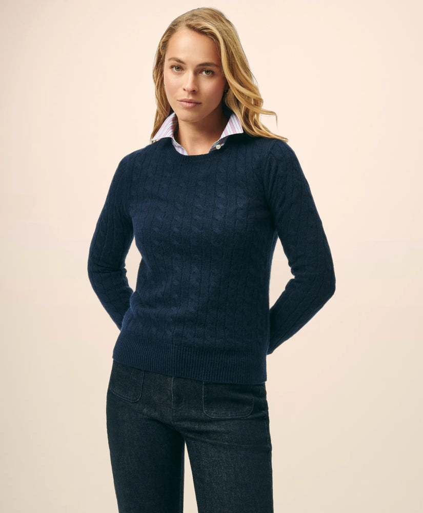 Cashmere Cable Crewneck Sweater | Brooks Brothers
