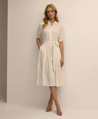 Embroidered Belted Shirt Dress | Brooks Brothers