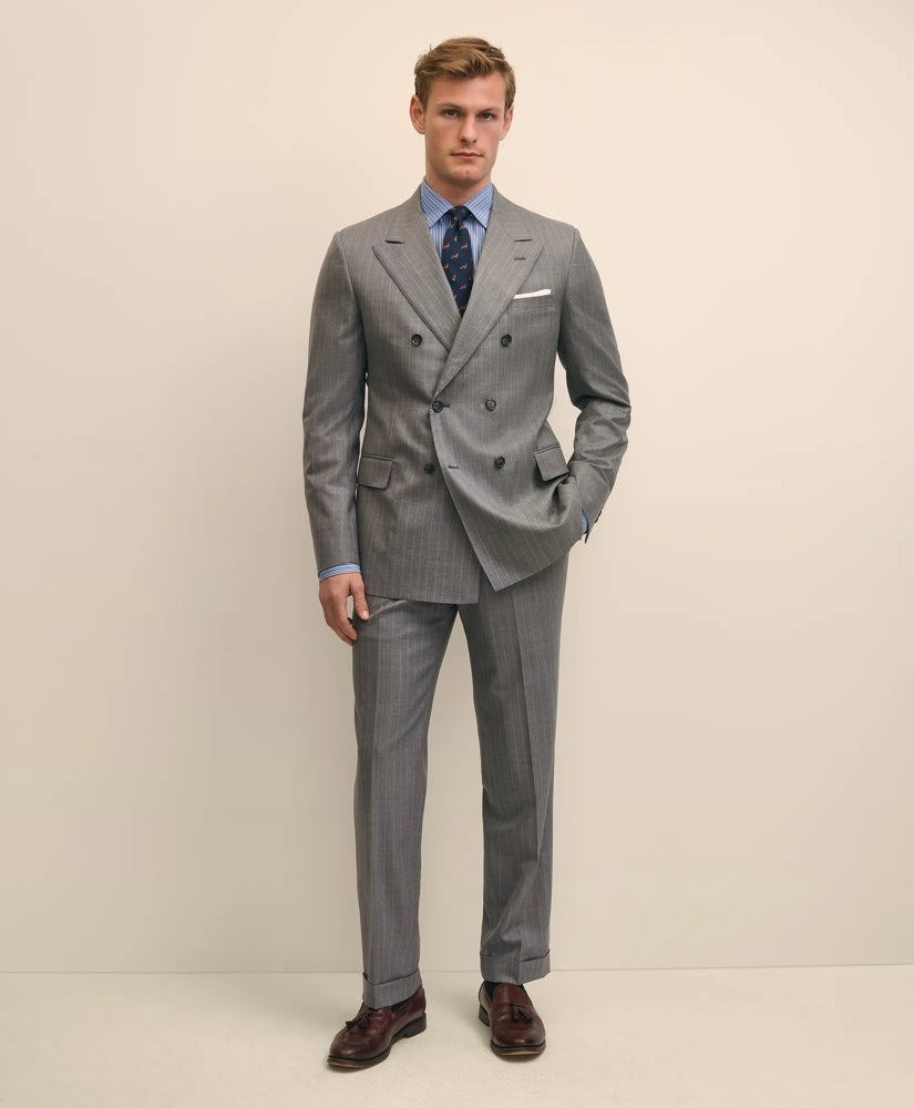 Classic Fit Double-Breasted Wool Pinstripe 1818 Suit | Brooks Brothers
