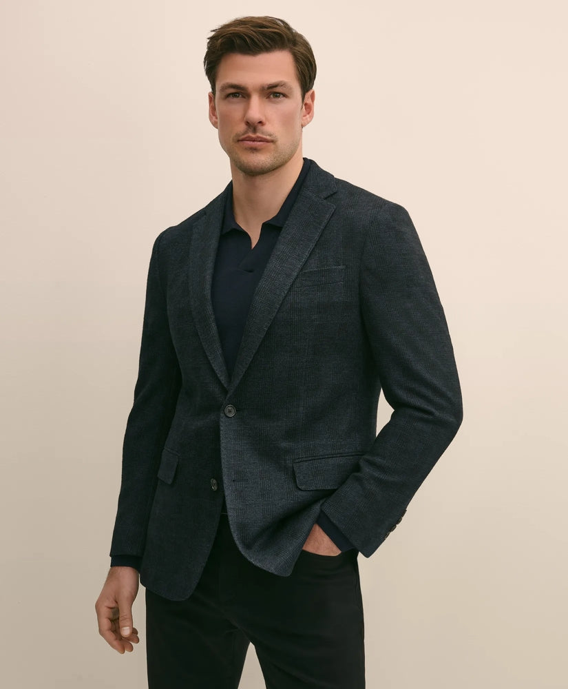 Classic Fit Wool Cotton Knit Check Sport Coat | Brooks Brothers
